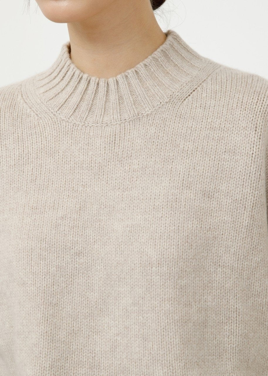 Colorblocked Cuff Wool Jumper