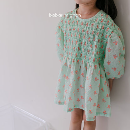 Smocked mini dress