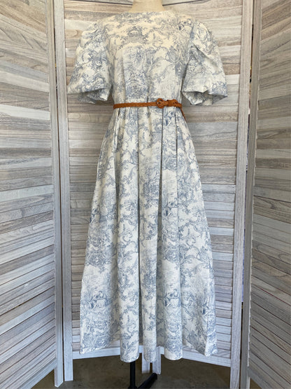 Linen Toile De Jouy Dress