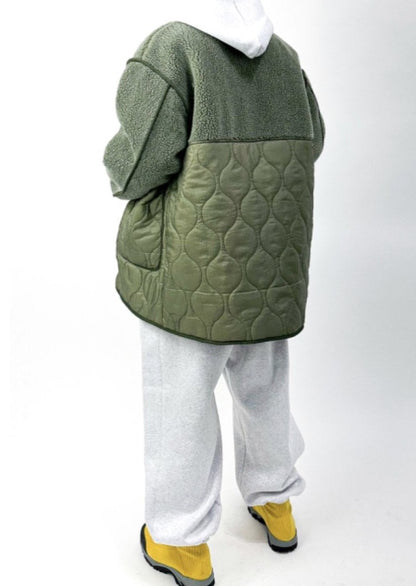 Fleece Blocked Quilted Jacket -Mens