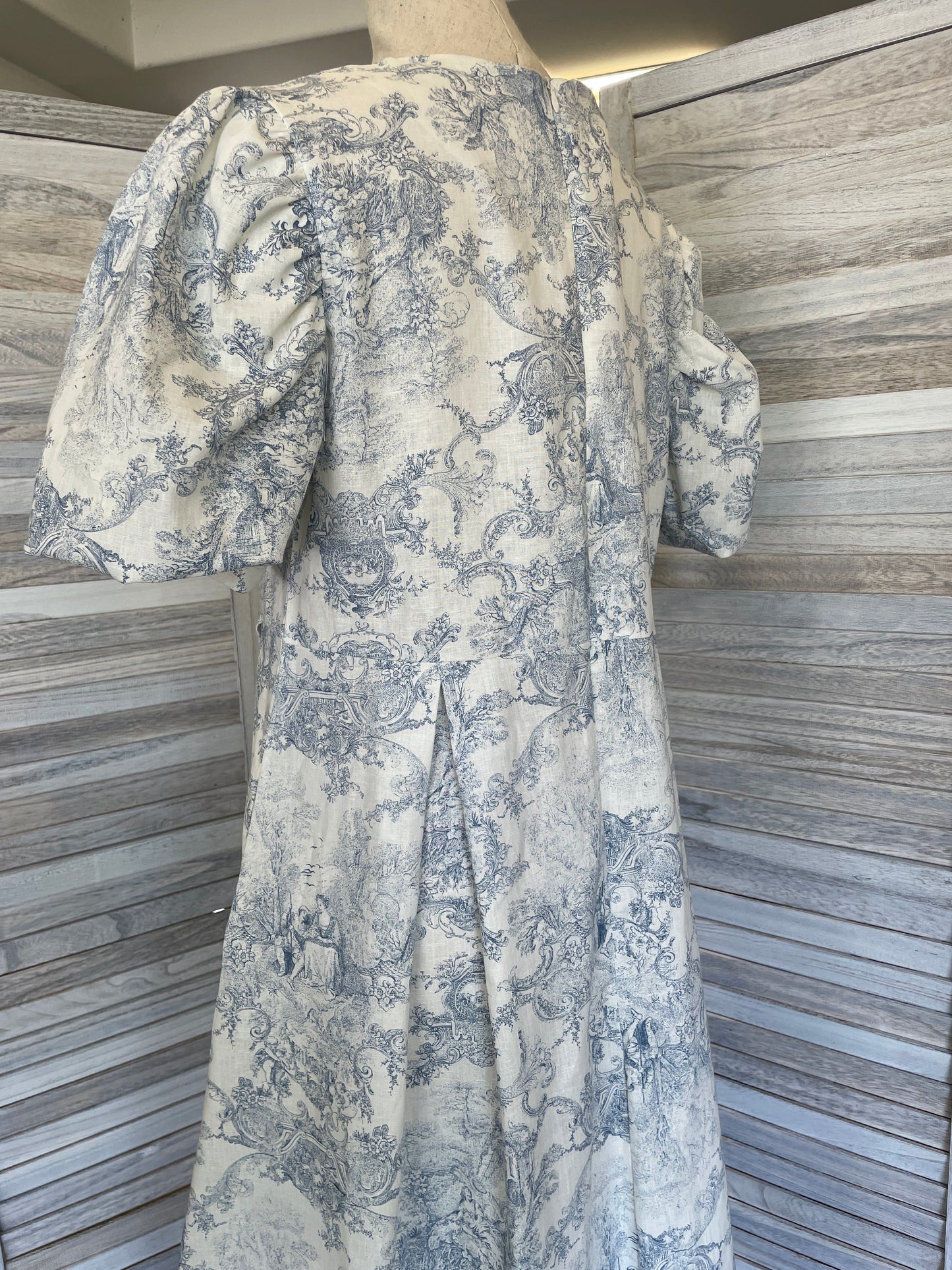 Linen Toile De Jouy Dress