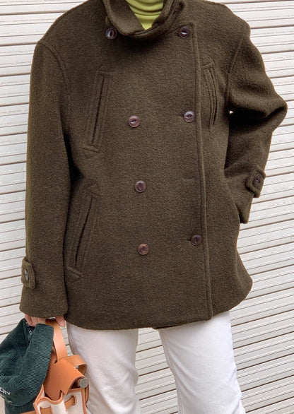 <Abi + Ari Black Label> Boiled Wool Peacoat - Last 1 in Dk Olive left!