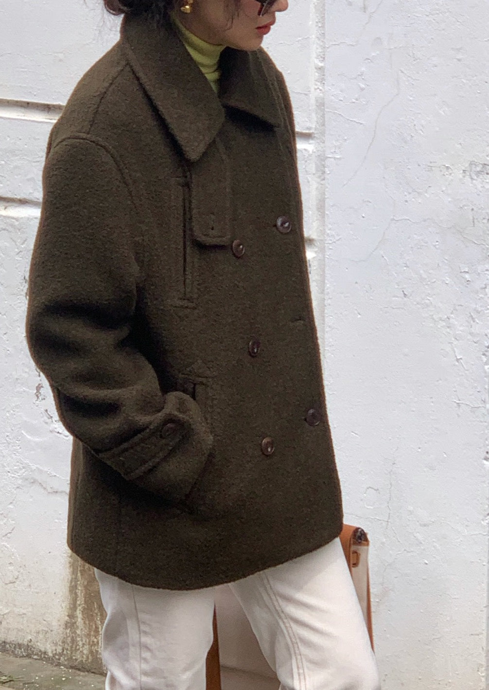 <Abi + Ari Black Label> Boiled Wool Peacoat - Last 1 in Dk Olive left!