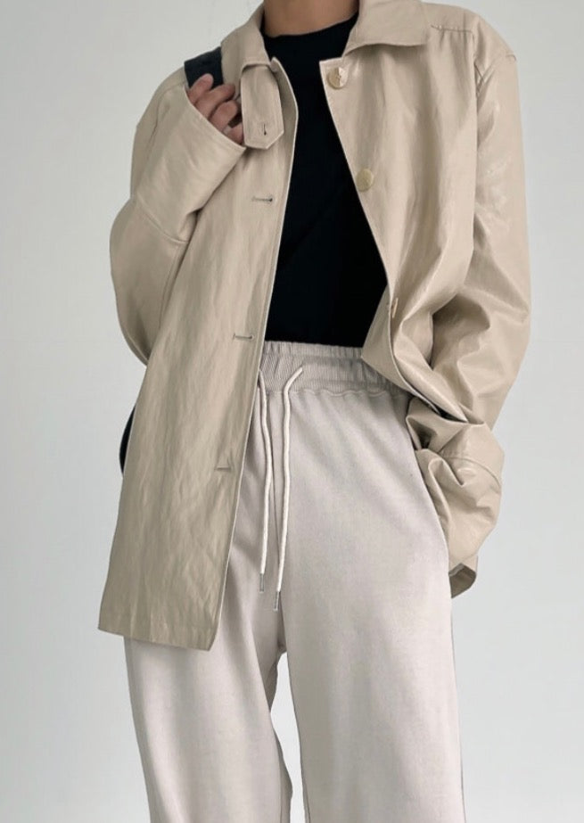 Abi + Abi Collection Vegan Leather Half Trench