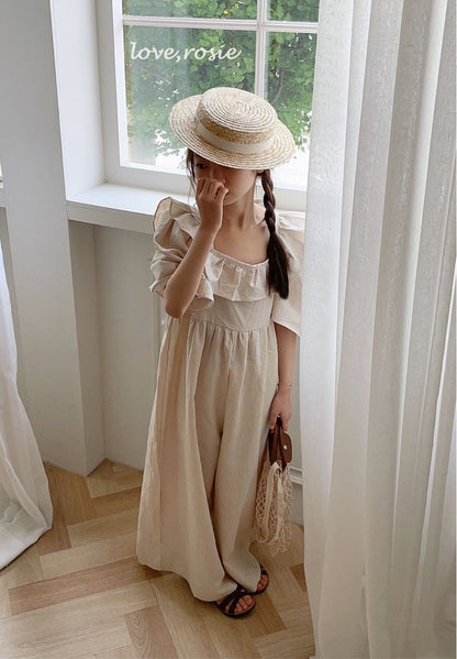 Linen Ruffled Jumpsuit - Kids