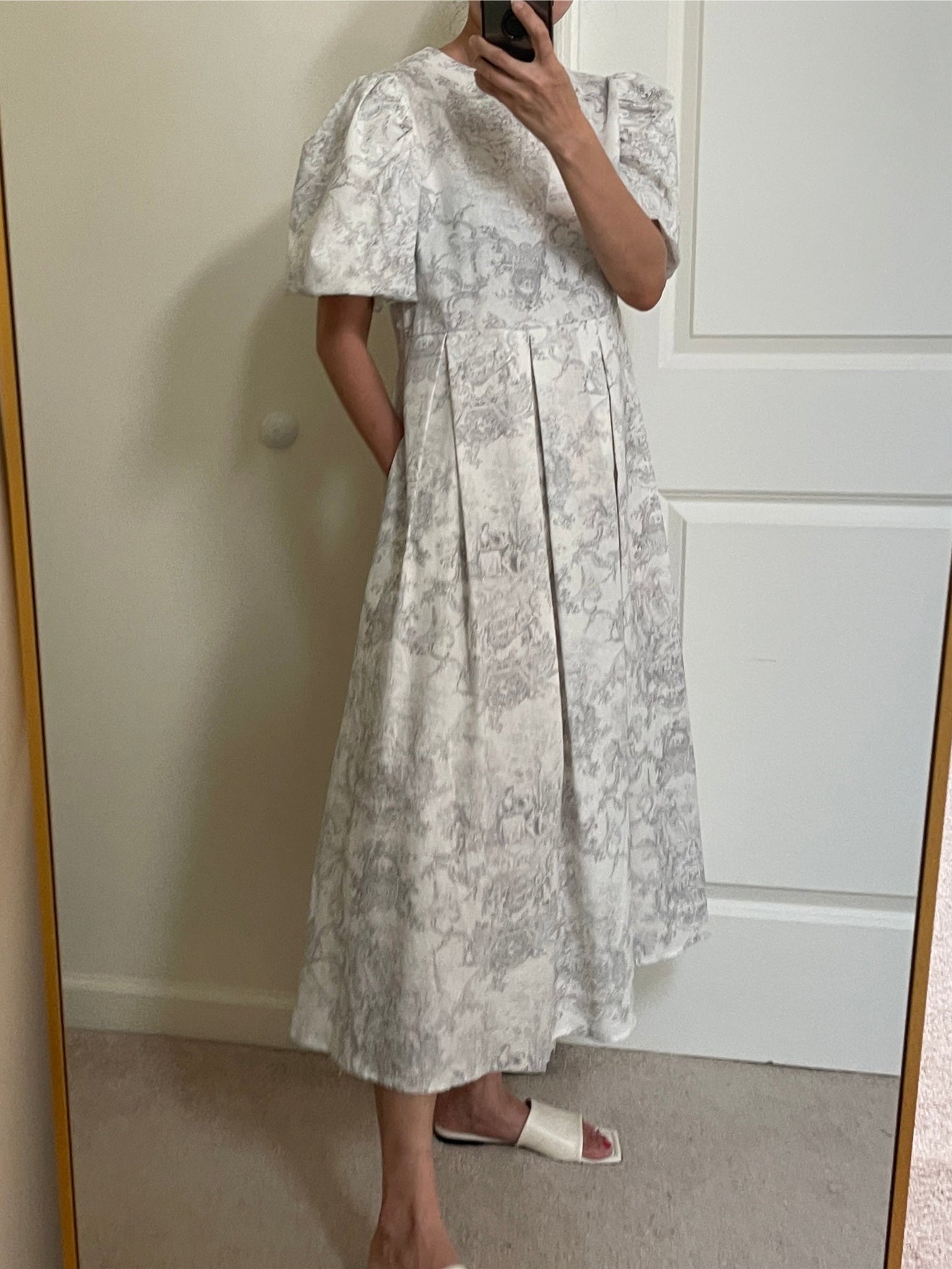 Linen Toile De Jouy Dress